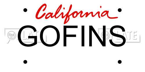GOFINS California License Plate