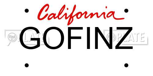 GOFINZ California License Plate