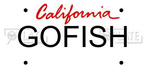 GOFISH California License Plate