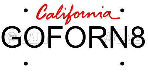 GOFORN8 California License Plate
