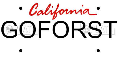 GOFORST California License Plate