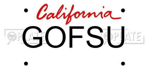GOFSU California License Plate