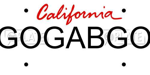 GOGABGO California License Plate
