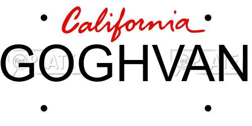 GOGHVAN California License Plate