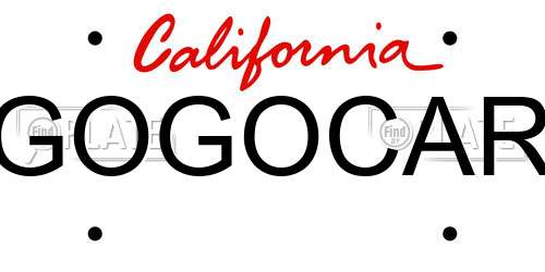 GOGOCAR California License Plate