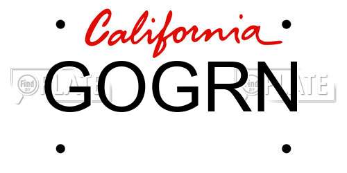 GOGRN California License Plate