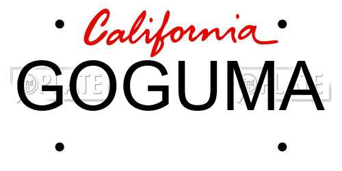 GOGUMA California License Plate