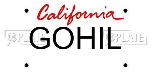 GOHIL California License Plate