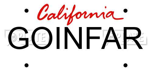 GOINFAR California License Plate