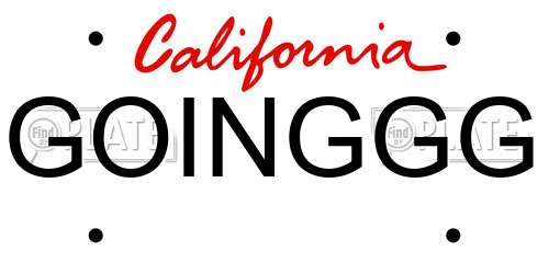 GOINGGG California License Plate
