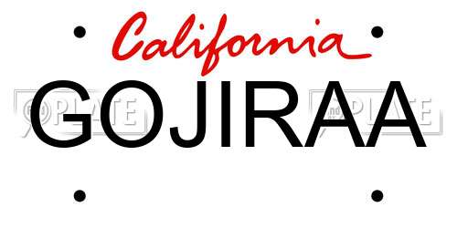 GOJIRAA California License Plate