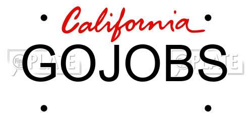 GOJOBS California License Plate