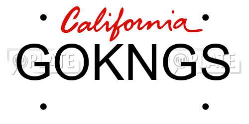 GOKNGS California License Plate