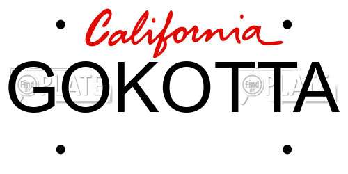GOKOTTA California License Plate