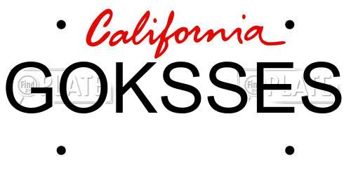 GOKSSES California License Plate