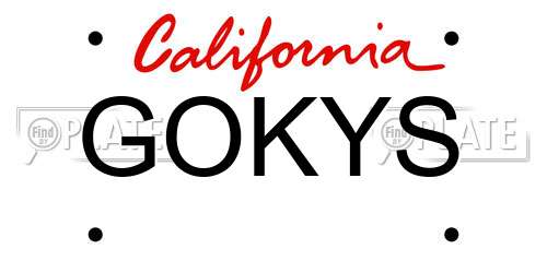 GOKYS California License Plate