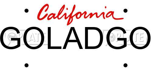 GOLADGO California License Plate