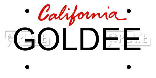 GOLDEE California License Plate