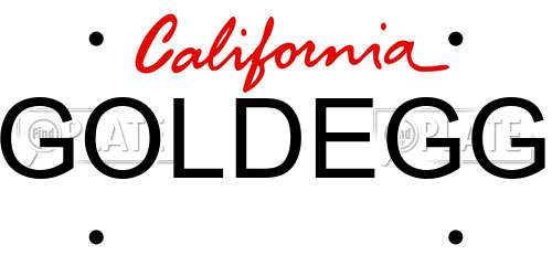 GOLDEGG California License Plate