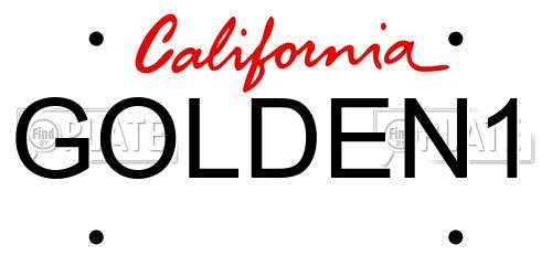 GOLDEN1 California License Plate