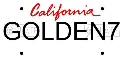 GOLDEN7 California License Plate