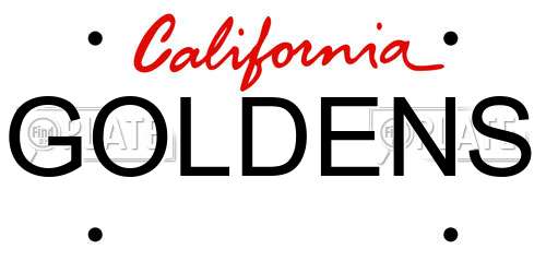 GOLDENS California License Plate
