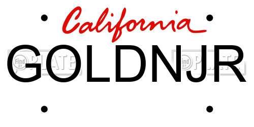 GOLDNJR California License Plate