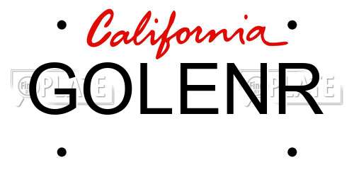 GOLENR California License Plate