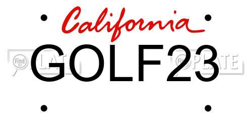 GOLF23 California License Plate
