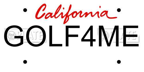 GOLF4ME California License Plate