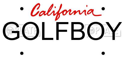GOLFBOY California License Plate