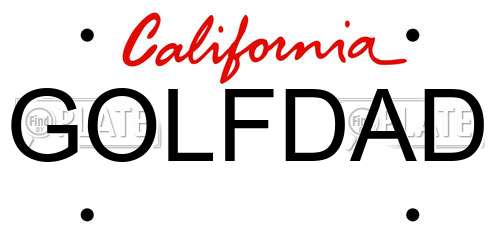 GOLFDAD California License Plate