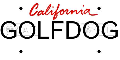GOLFDOG California License Plate