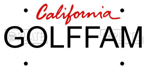 GOLFFAM California License Plate