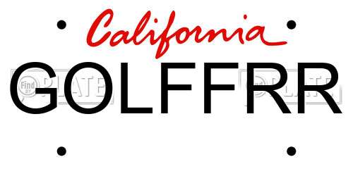 GOLFFRR California License Plate