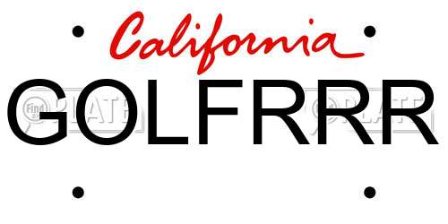 GOLFRRR California License Plate