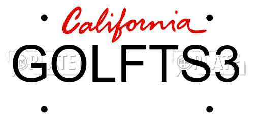 GOLFTS3 California License Plate