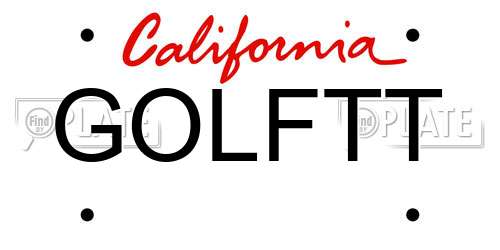GOLFTT California License Plate