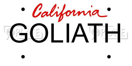 GOLIATH California License Plate
