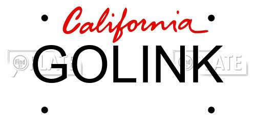 GOLINK California License Plate