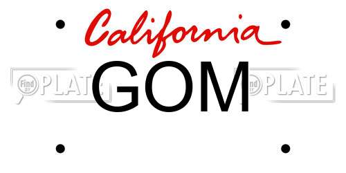 GOM California License Plate