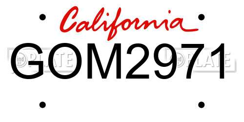 GOM2971 California License Plate