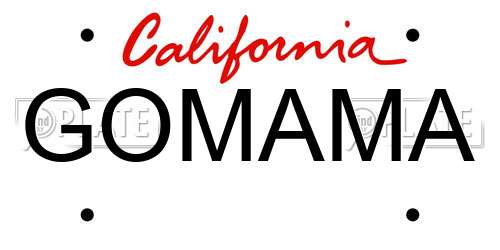 GOMAMA California License Plate
