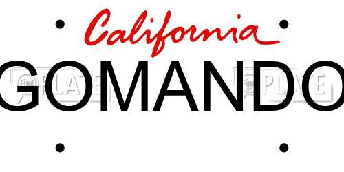 GOMANDO California License Plate