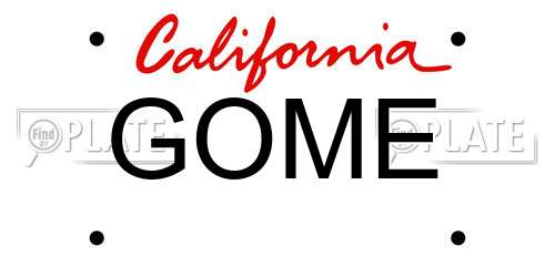 GOME California License Plate