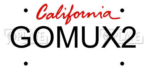 GOMUX2 California License Plate