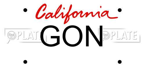 GON California License Plate