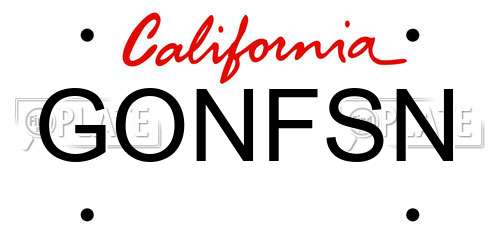GONFSN California License Plate