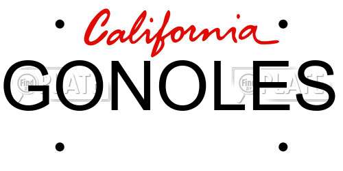 GONOLES California License Plate