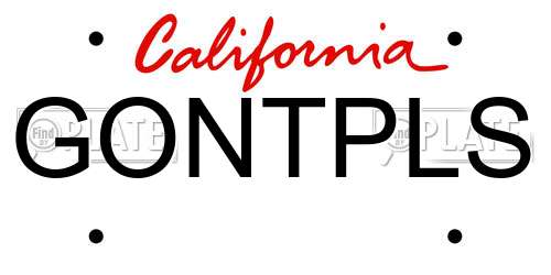 GONTPLS California License Plate
